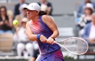 Iga Swiatek in action at the French Open